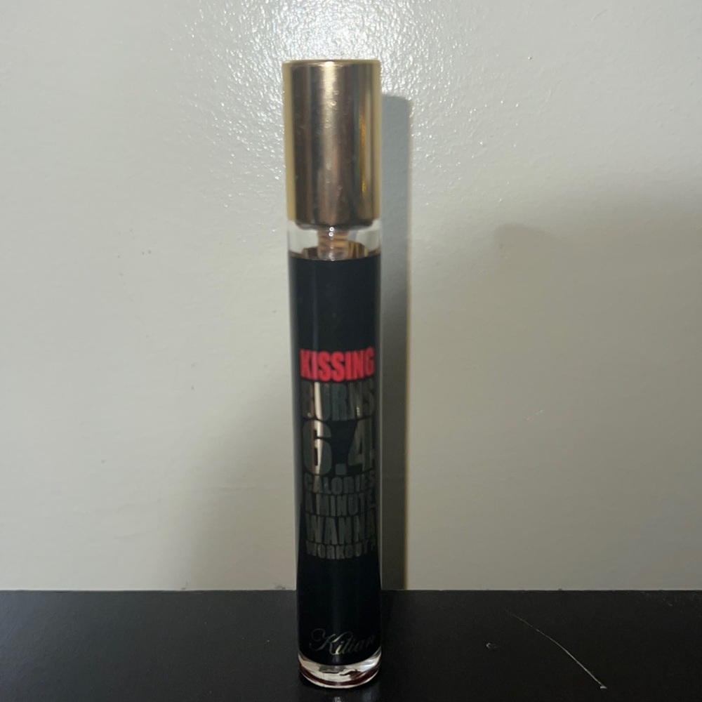 Kilian “Kissing Burns 6.4 calories a minute. Wanna workout” perfume travel size